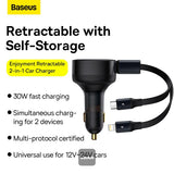 Baseus Car Charger 2 in 1 (CCTX-CL) - IBSouq