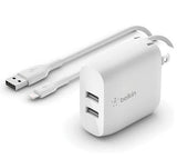 BELKIN DUAL USB-A WALL CHARGER 24W + LIGHTNING TO USB-A CABLE - IBSouq