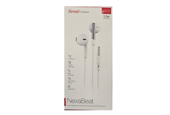 iSmart NexaBeat 3.5mm Wired Earphone with Microphone 1.2m HF31 - IBSouq
