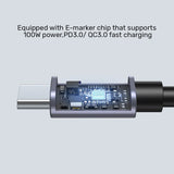 UNITEK 100W USB-C CABLE 90 DEGREE 0.5M (C14123BK)