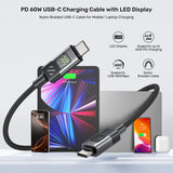 UNITEK PD 60W USB-C CHARGING CABLE WITH LED DISPLAY 3M (C14158A)