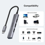 UNITEK USB-C HUB 4 IN 1 USB-A 5GBPS PORT AND THREE 480MBPS PORTS (H1208B)