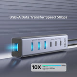 UNITEK USB-C HUB WITH THREE USB-C PORTS AND 4 USB-A PORTS (H1335A)