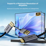 UNITEK HDMI TO DISPLAY PORT 4K CABLE 1.8M (V1714A)