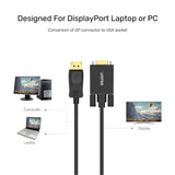 UNITEK DISPLAY PORT TO VGA CABLE 1.8M (Y-5118F)