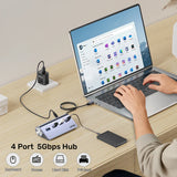 UNITEK 4 PORTS USB-C POWERED HUB (H1336B)