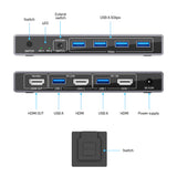 UNITEK 5GBPS HDMI KVM SWITCH SHARES 1 HDMI 8K 60HZ DISPLAY AND 4 USB PORTS (V1310A)
