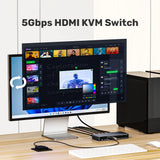 UNITEK 5GBPS HDMI KVM SWITCH SHARES 1 HDMI 8K 60HZ DISPLAY AND 4 USB PORTS (V1310A)