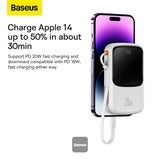 Baseus Built-IN USB-C Cable Baseus Qpow Pro+ Digital Display Fast Power Bank (PPQDP10) - IBSouq