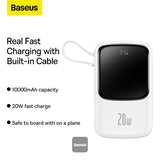 Baseus Built-IN USB-C Cable Baseus Qpow Pro+ Digital Display Fast Power Bank (PPQDP10) - IBSouq