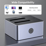 UNITEK 10GBPS DUAL BAY SATA DOCKING STATION (Y-3027GY)