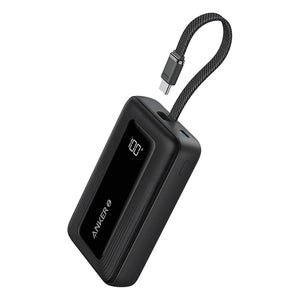 ANKER ZOLO POWER BANK 20K 30W BUILT IN USB-C AND LIGHTINING CABLE BLACK