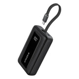 ANKER ZOLO POWER BANK 20K 30W BUILT IN USB-C AND LIGHTINING CABLE BLACK