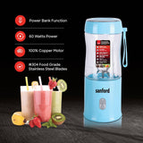 SANFORD RECHARGEABLE PORTABLE BLENDER WITH POWER BANK LIGHT BLUE (SF6810BR)