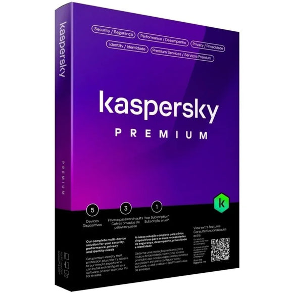 Kaspersky Premium 5 Device 3 Private Password Vault 1 Year Subscription