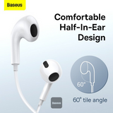 Baseus Type C Earphones Encok CZ17 Semi-In-ear Headphones with Microphone USB C Wired Earphones - IBSouq