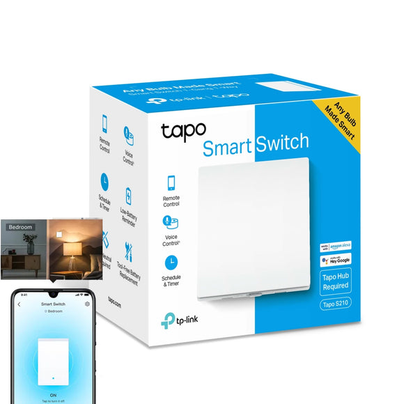TP-LINK Smart Wi-Fi Ligh Switch 1-Gang 1-Way No Neutral Required (Tapo S210) - IBSouq