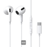 Baseus Type C Earphones Encok CZ17 Semi-In-ear Headphones with Microphone USB C Wired Earphones White - IBSouq