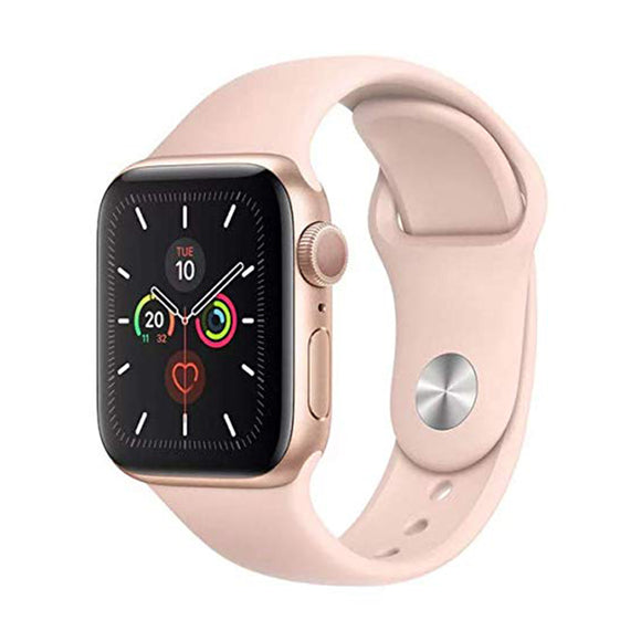 Apple Watch 5 Series, 44MM, Gold Aluminum case Pink Sand Sport Band, Cellular, (A2157) - IBSouq