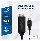 Energizer Cable HDMI To USB-C 2m - Black - IBSouq