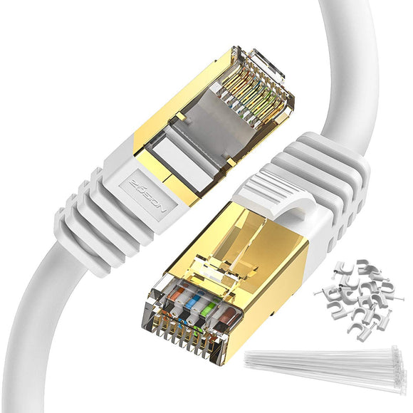 Zosion Cat 8 Ethernet Cable 15Ft White - IBSouq