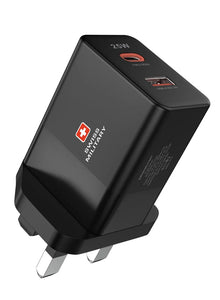 SWISS MILITARY POWER STATION 25W PD&QC CHARGER BLACK - IBSouq