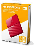 WD My Passport 2TB 3.0 USB Portable Hard Drive Red - IBSouq