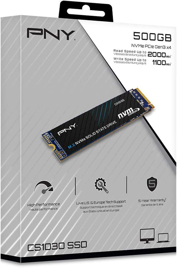 Pny CS1030 500gb M.2 Nvme PCIe Gen3 X4 Internal Solid State Drive - IBSouq