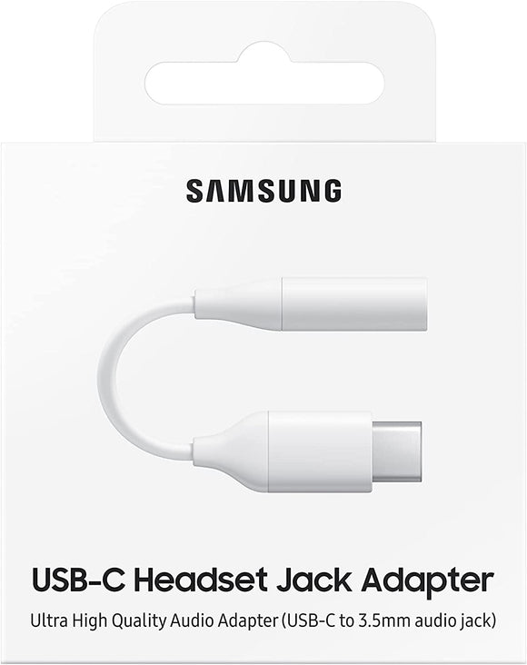 Samsung EE-UC10 USB-C Headset jack Adapter to 3.5mm Ultra Audio AUX female Jack - White - IBSouq