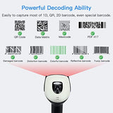 Eyoyo 2D QR Wireless Barcode Scanner, 1D Handheld Barcode Reader with Stand Bluetooth & 2.4Ghz Wireless & USB Screen Scanning - IBSouq