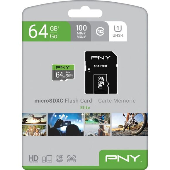 PNY Elite 64GB MicroSDXC Flash Memory Card - IBSouq