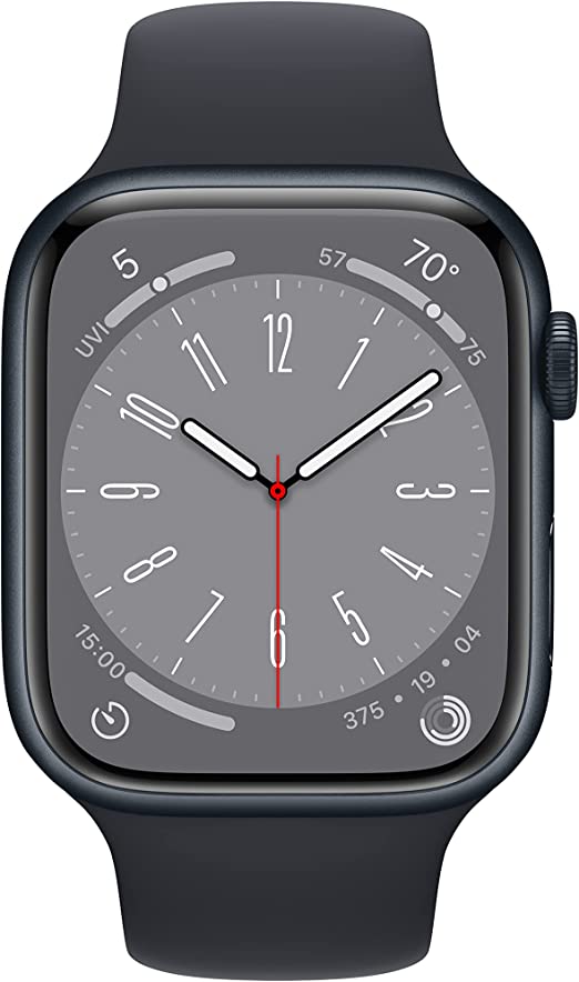 Apple Watch 8 Series, 45MM M/L Midnight Aluminum Case Midnight Sport Band - IBSouq