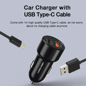 Linkcomn Fast Car Charger 30w with 1m Type-C Cable - IBSouq