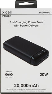 X.CELL Fast Charging Power Bank with Power Delivery USB-C 20W 20000mAh - IBSouq