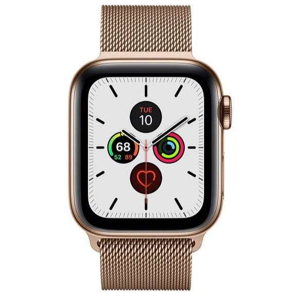 Apple Watch 5 Series, 40mm, Gold Stainless Steel Case Gold Milanese Loop, Cellular, A2156 - IBSouq