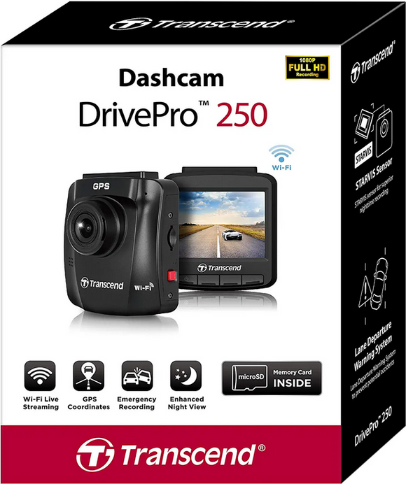 Transcend DrivePro 250 1080p Dash Camera with 32GB microSD Card - IBSouq