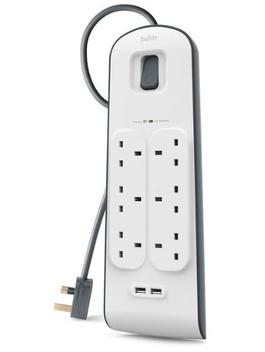 Belkin SURGE PROTECTOR 6 Outlets - 2 USB Ports - IBSouq