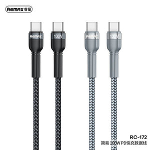 Remax Data Cable 100W Type C to Type C (RC-172) - IBSouq